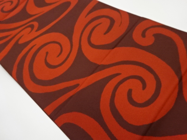 リサイクル　渦巻き模様織出し全通袋帯